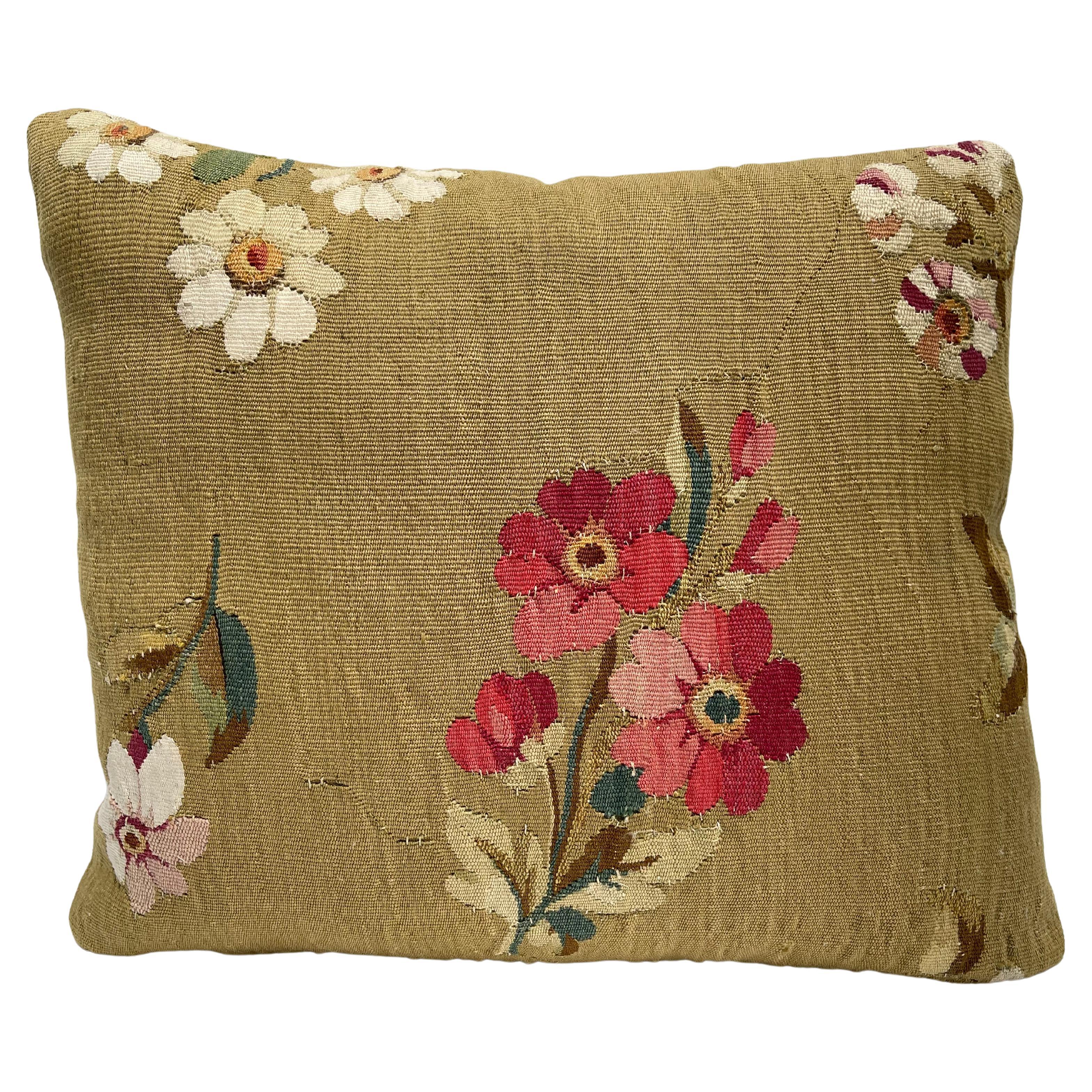 Mid-18th Century French Tapestry Pillow For Sale
