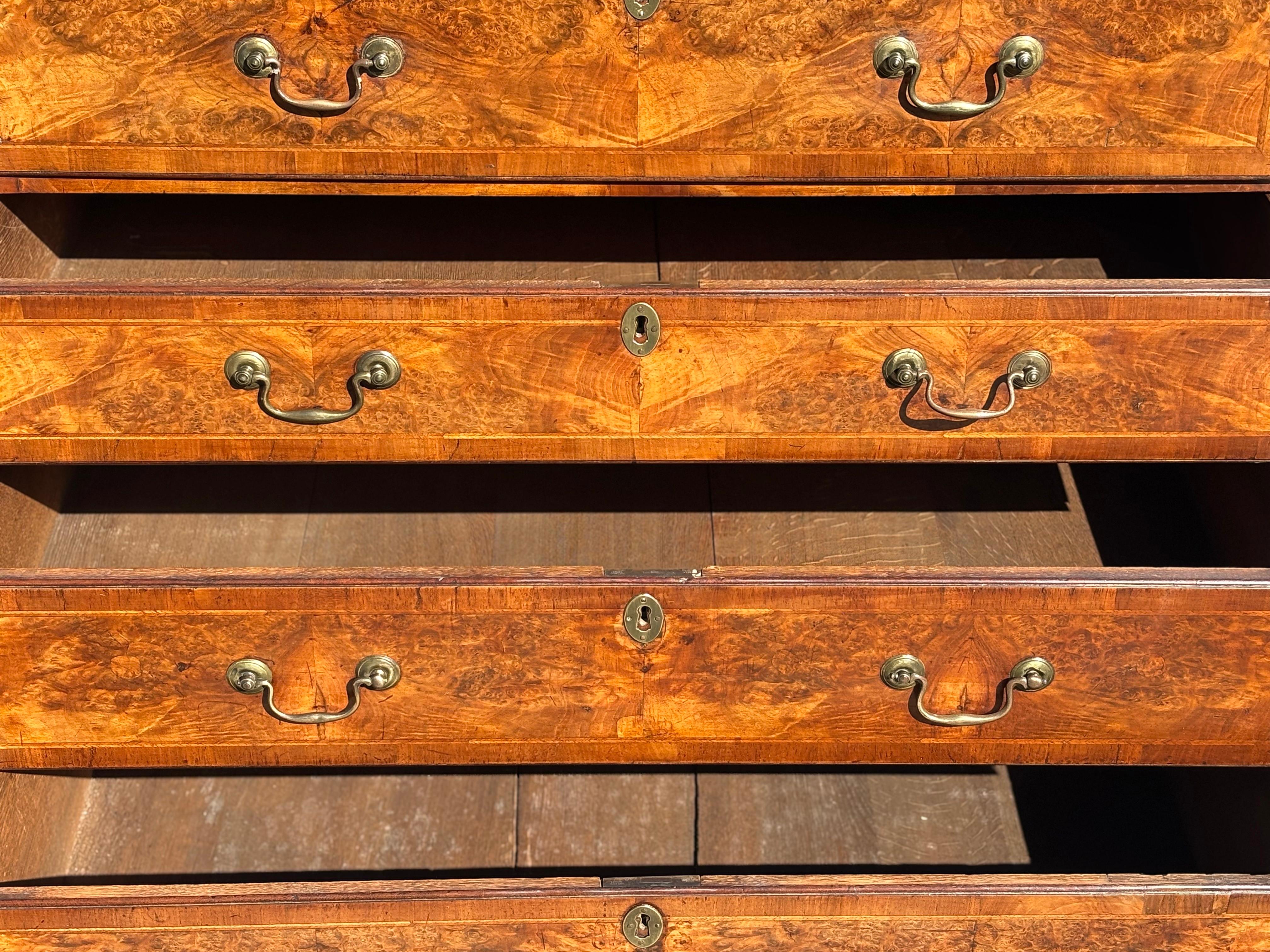 Mid 18th Century George II Period Burr Walnut Tallboy en vente 3