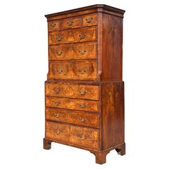 Mid 18th Century George II Period Burr Walnut Tallboy
