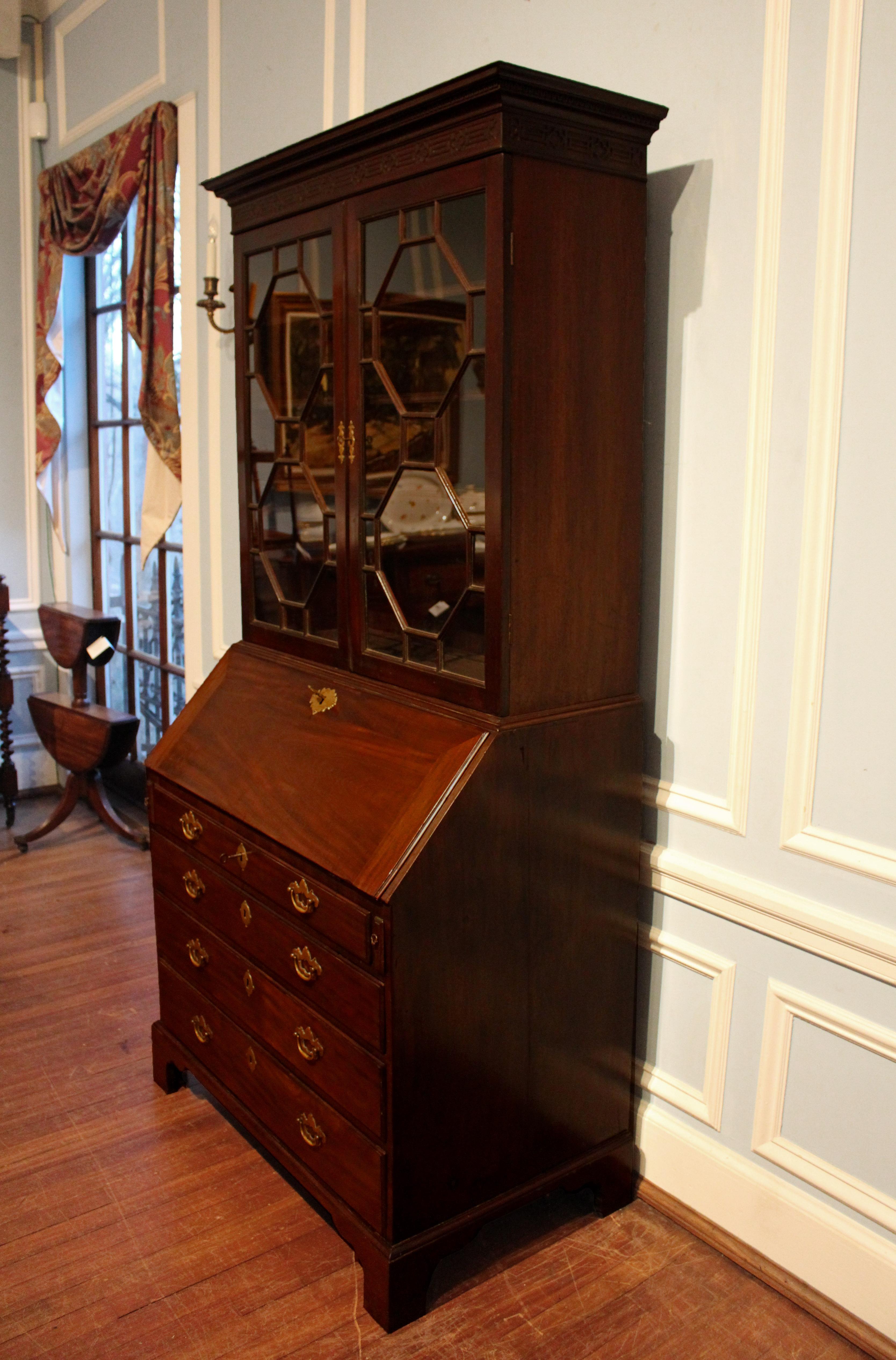 English Mid-18th Century George III Bureau Bookcase For Sale