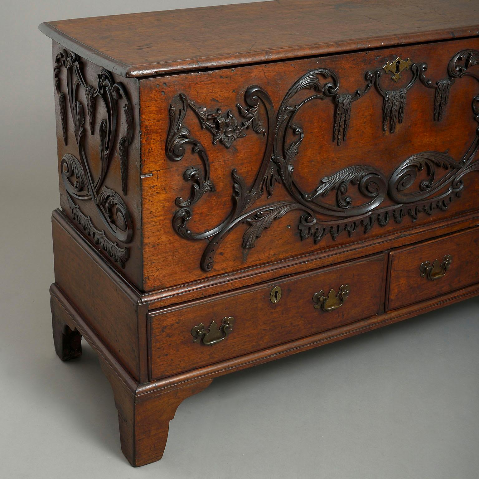 Joinery Mid-18th Century George III Mahogany Mule Chest or Blanket Chest