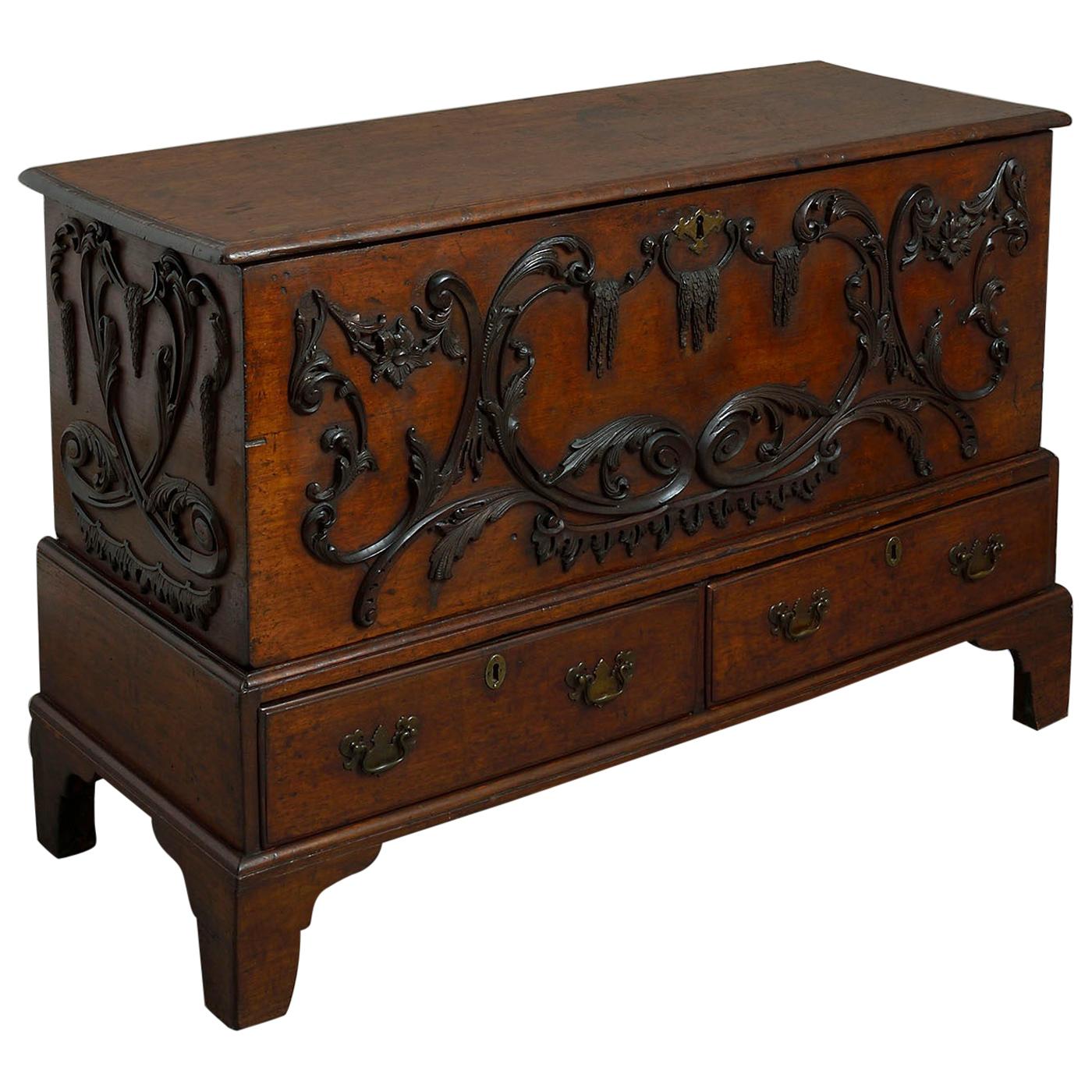 Mid-18th Century George III Mahogany Mule Chest or Blanket Chest