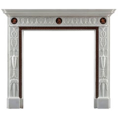 Mid 18th Century George III Neoclassical Statuary Marble Fireplace after Adam