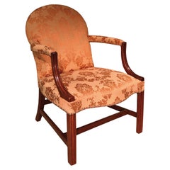 Mid 18th Century George III Period Mahogany Gainsborough Armchair