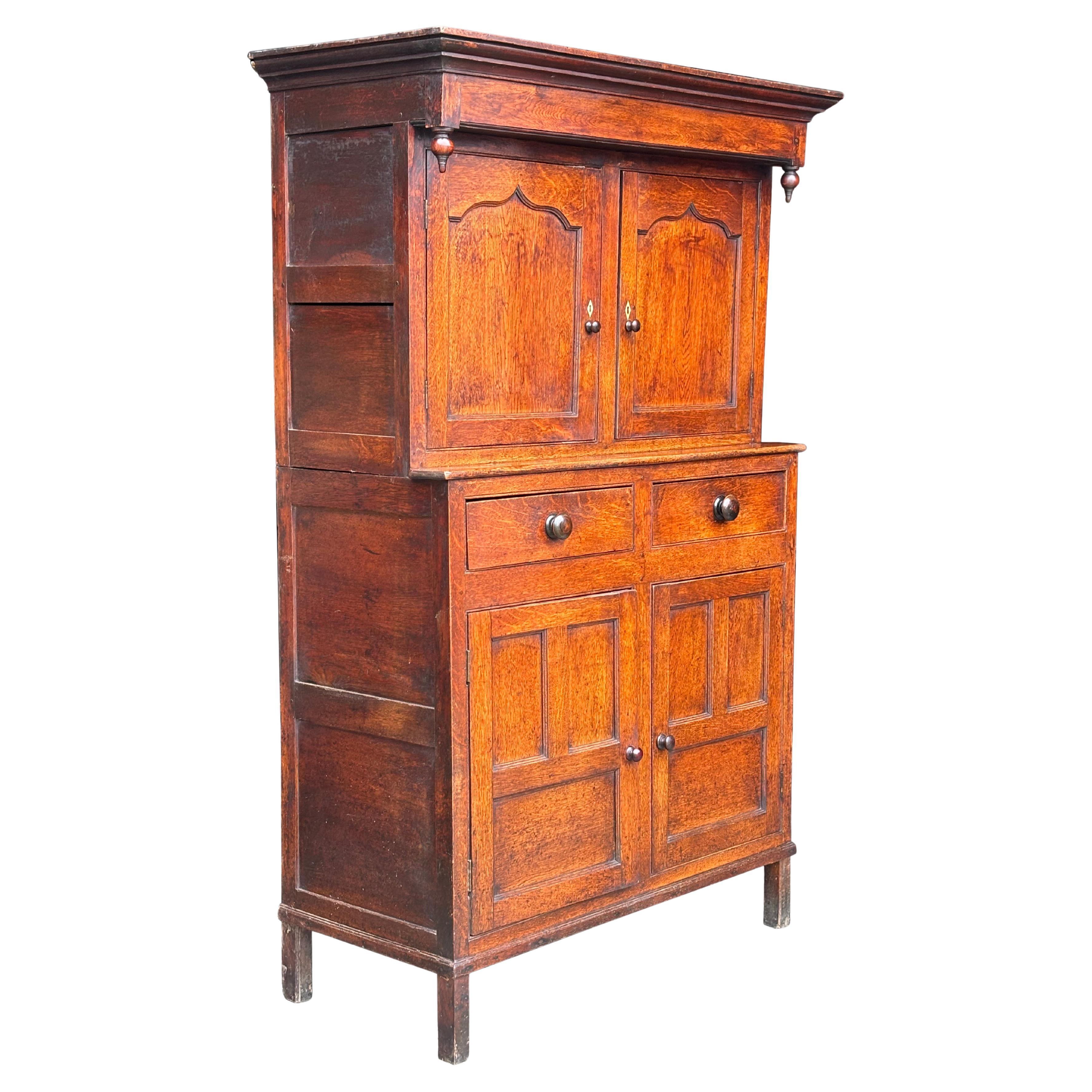 Mid 18th Century George III Period Oak Court Cupboard