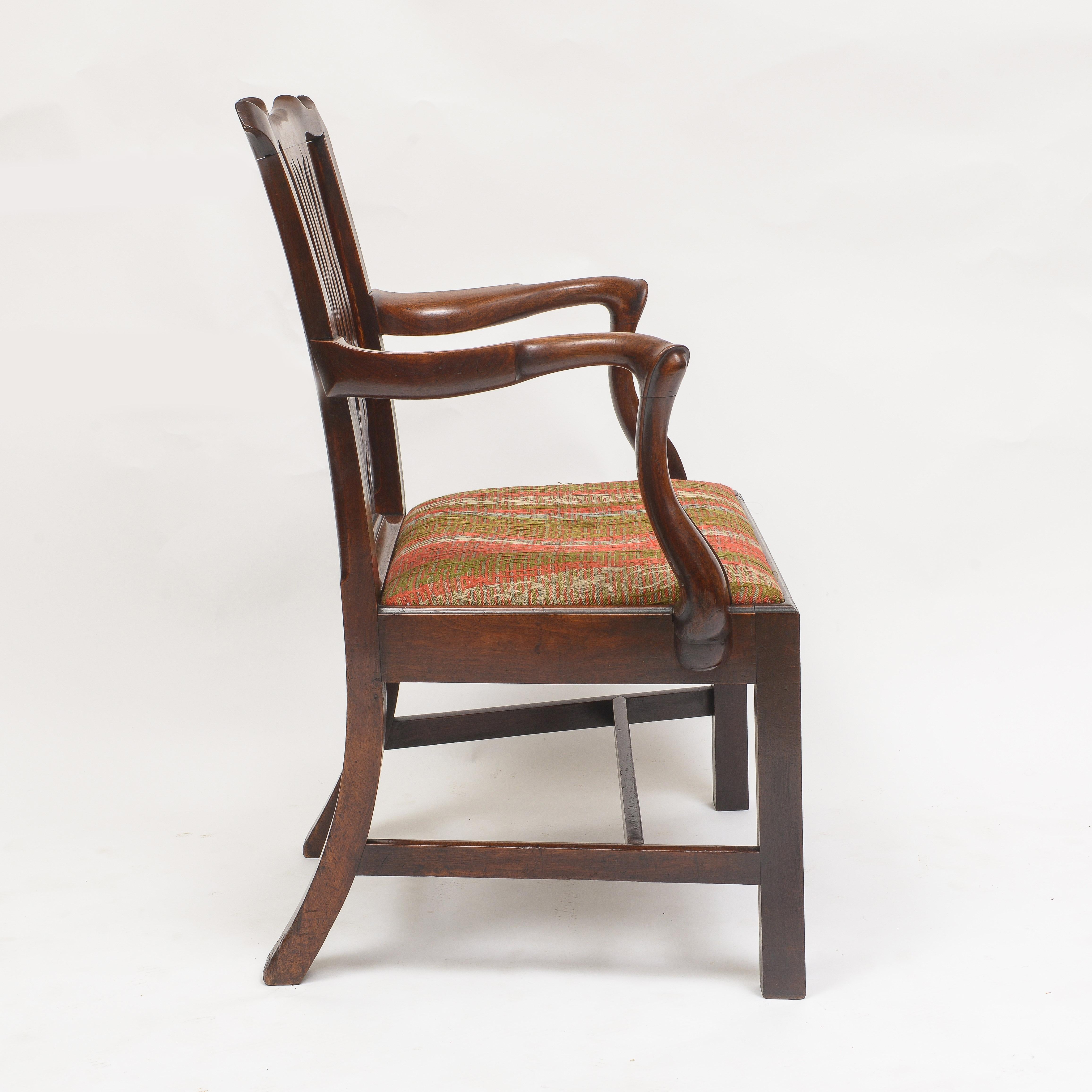 British Mid 18th Century Georgian Arm Chair For Sale
