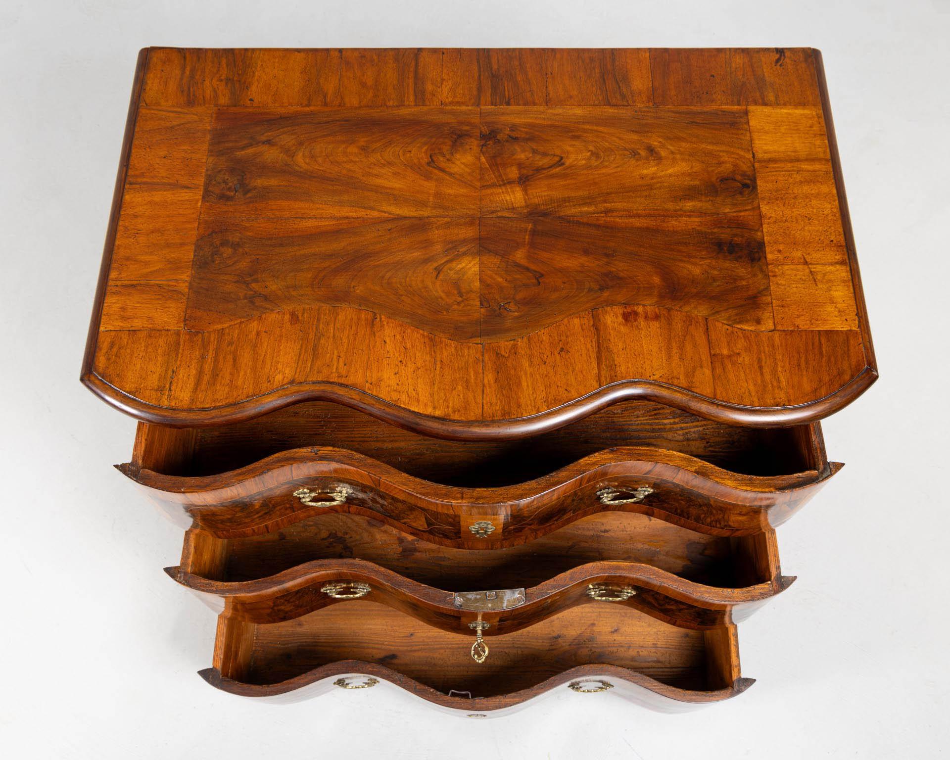 Inlay Mid 18th Century German Baroque Chest Of Drawers, Louis XV, Circa 1760 For Sale