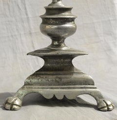 Bastone da grillo tedesco della metà del XVIII secolo in argento e bronzo