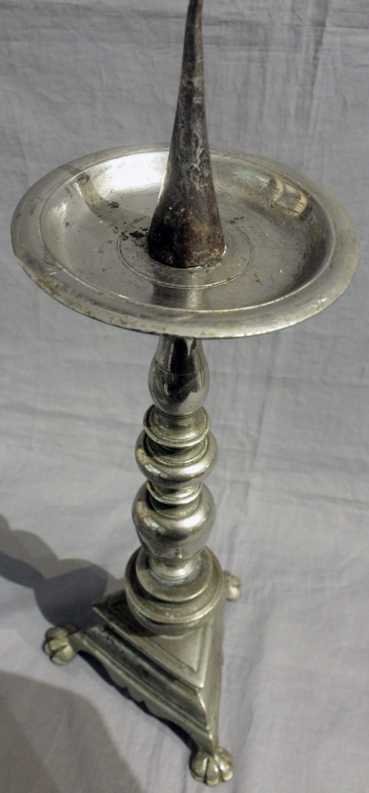 Bastone da grillo tedesco della metà del XVIII secolo in argento e bronzo In condizioni buone in vendita a Chapel Hill, NC