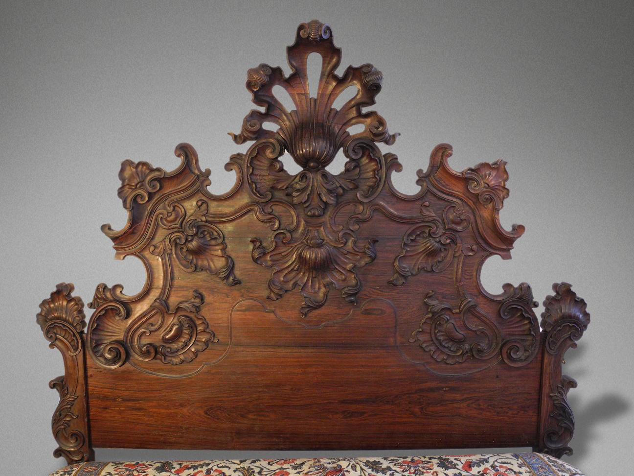 hand carved wood bed