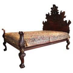 Mid-18th Century, Hand Carved Padauk Wood Bed