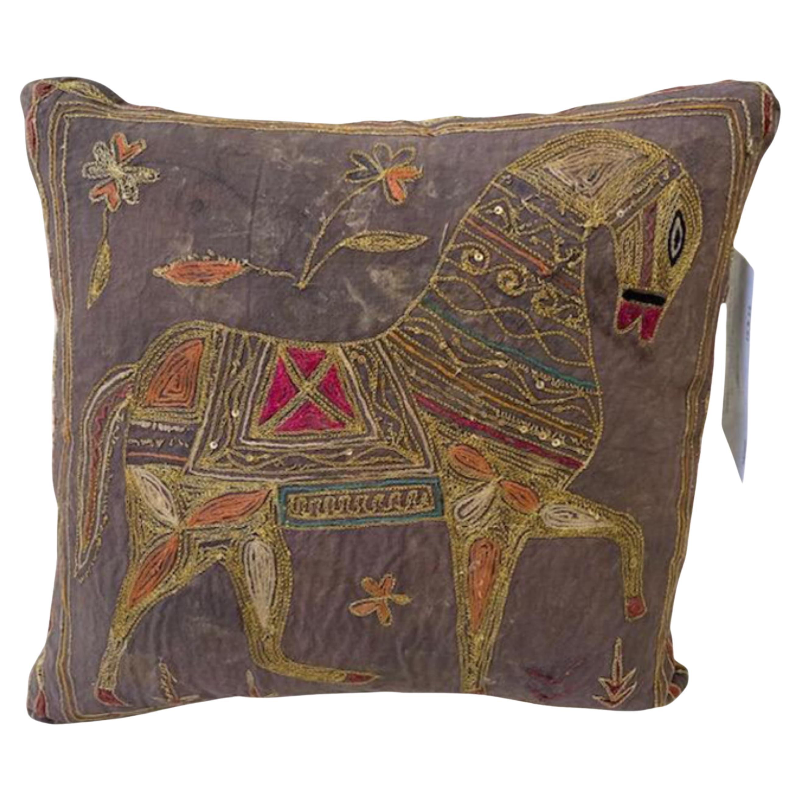 Mid-18th Century Indian Tribal Pillow For Sale