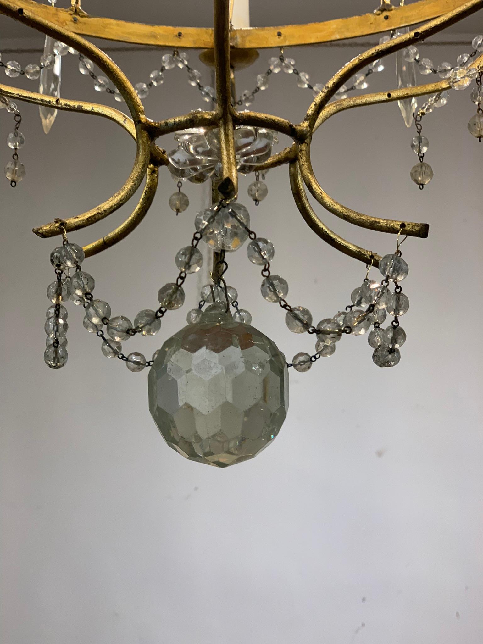 Mid-18th Century Iron and Crystal Chandelier 3