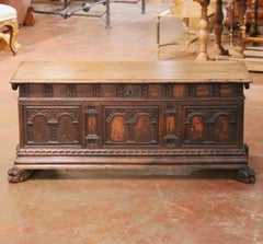 Mid-18th Century Italian Baroque Carved Walnut Cassone Blanket Chest