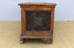 Mid-18th Century Italian Carved Giltwood and Polychrome Painted Trunk