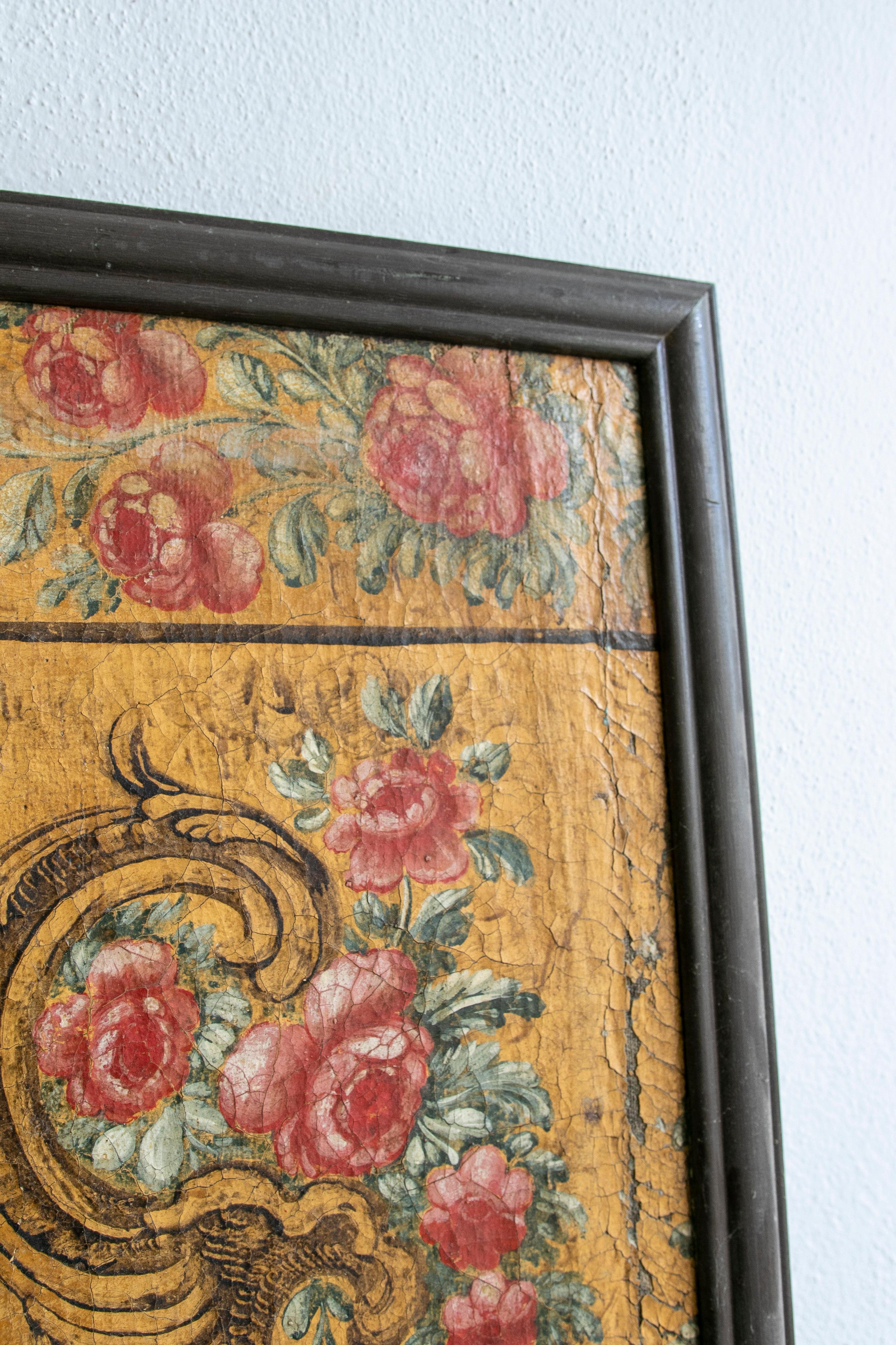 Mid 18th Century Italian Late Baroque / Rococo Oil on Cloth Framed Painting In Good Condition For Sale In Marbella, ES