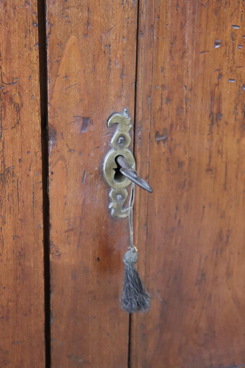 Mid 18th Century Italian Louis XV Solid Poplar Wood Antique Cupboard or Cabinet For Sale 11