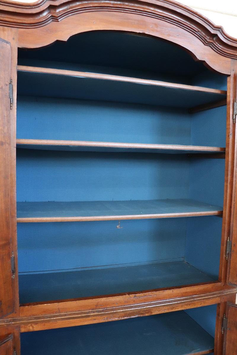 Mid 18th Century Italian Louis XV Solid Poplar Wood Antique Cupboard or Cabinet For Sale 14