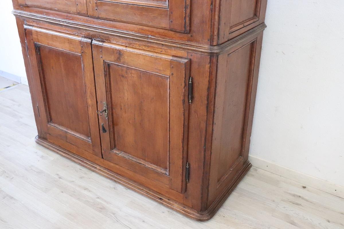 Mid 18th Century Italian Louis XV Solid Poplar Wood Antique Cupboard or Cabinet For Sale 1