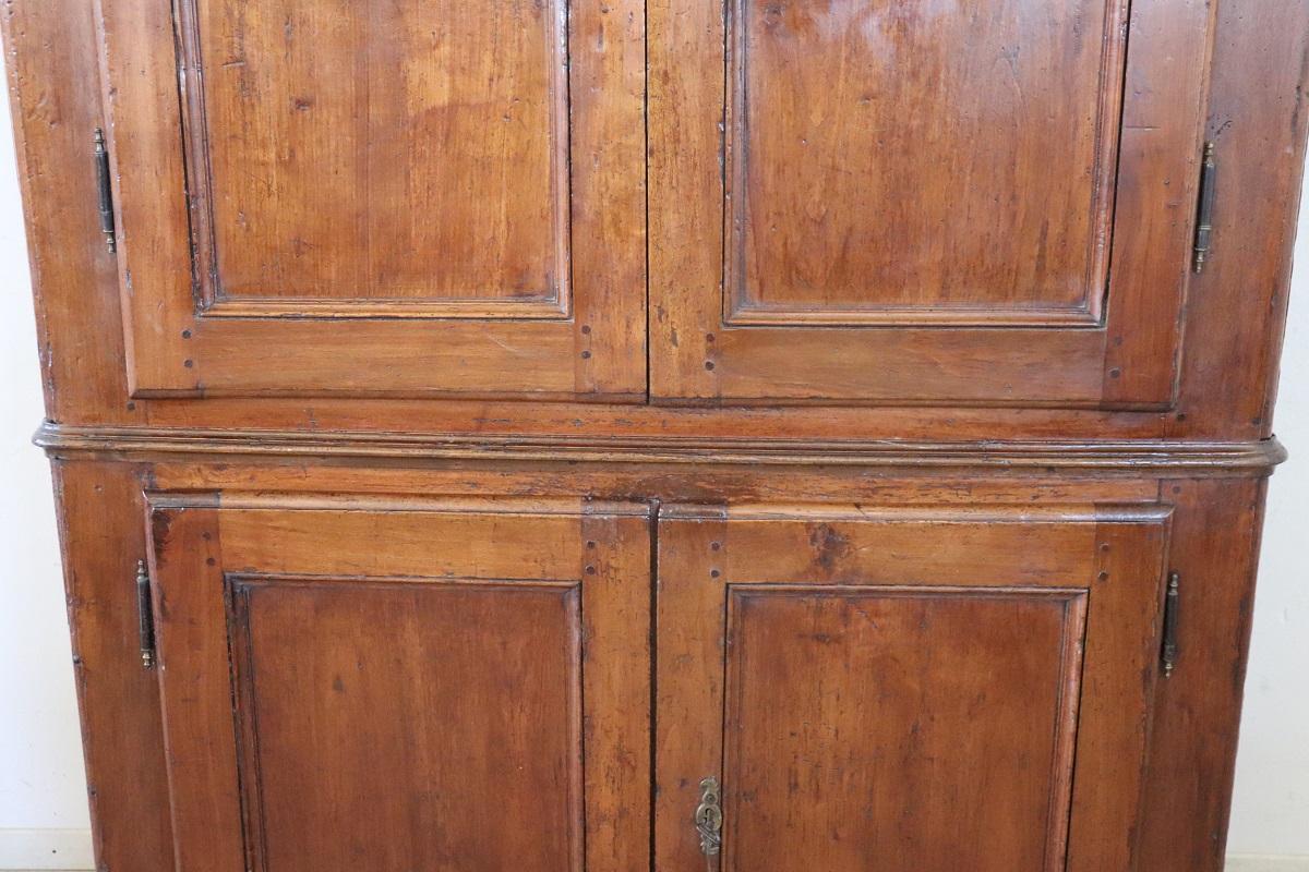 Mid 18th Century Italian Louis XV Solid Poplar Wood Antique Cupboard or Cabinet For Sale 4