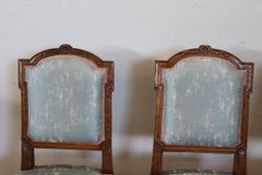18th Century Italian Louis XVI Solid Walnut Set of Four Antique Chairs