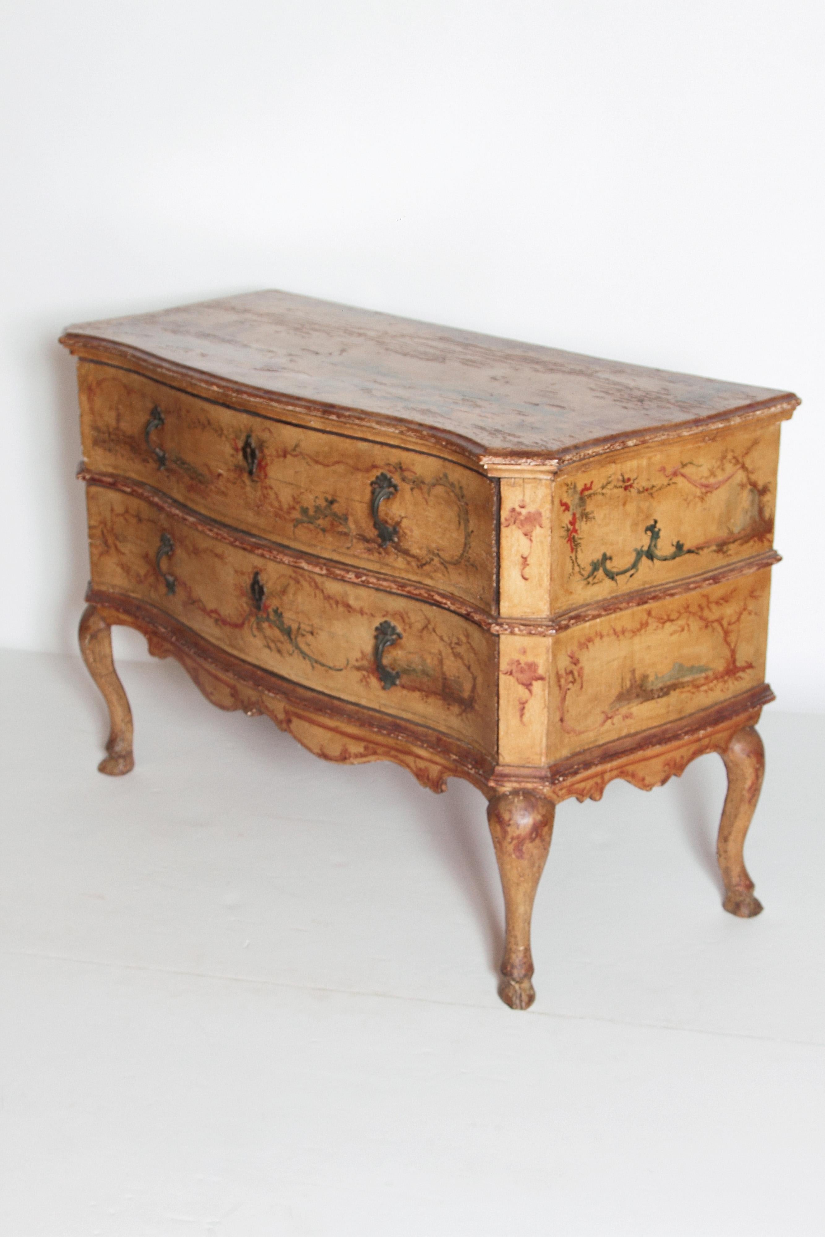 Mid-18th Century Italian Painted Two-Drawer Commode 6