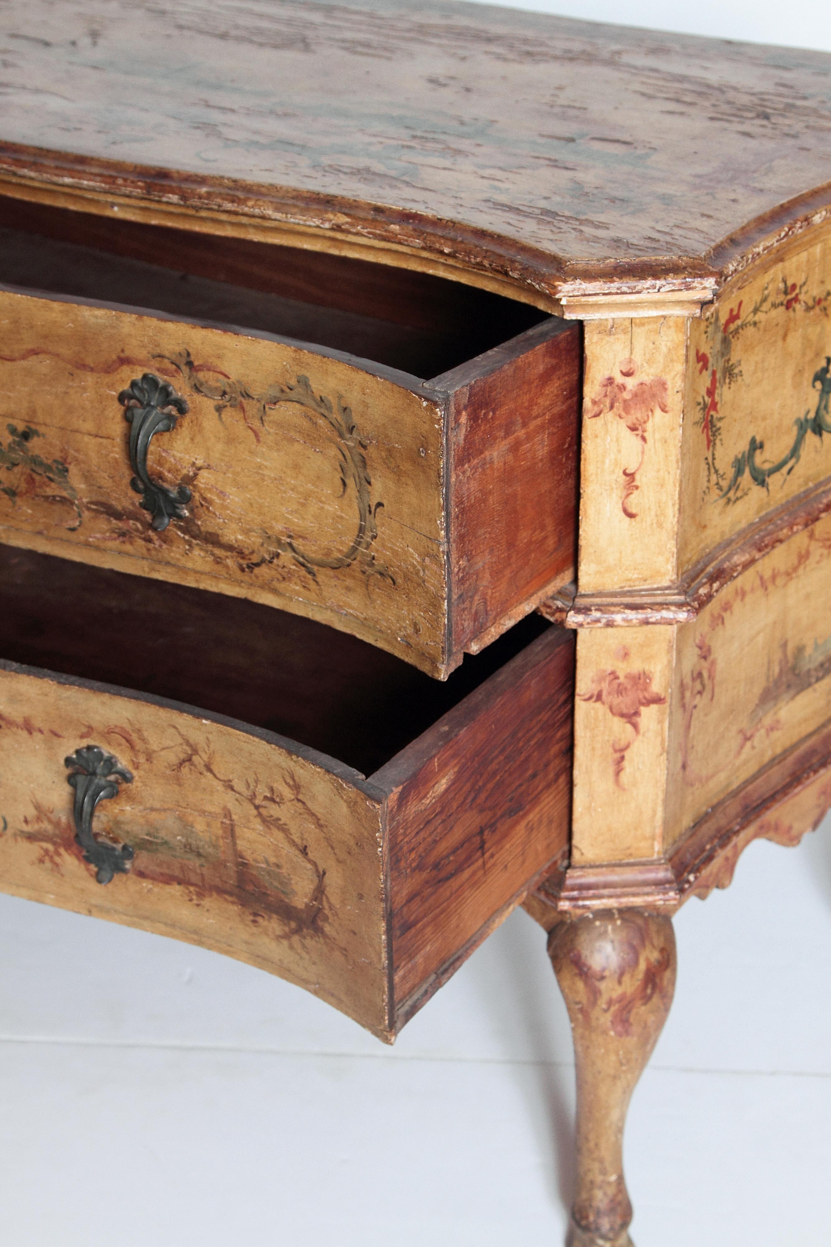 Mid-18th Century Italian Painted Two-Drawer Commode 10