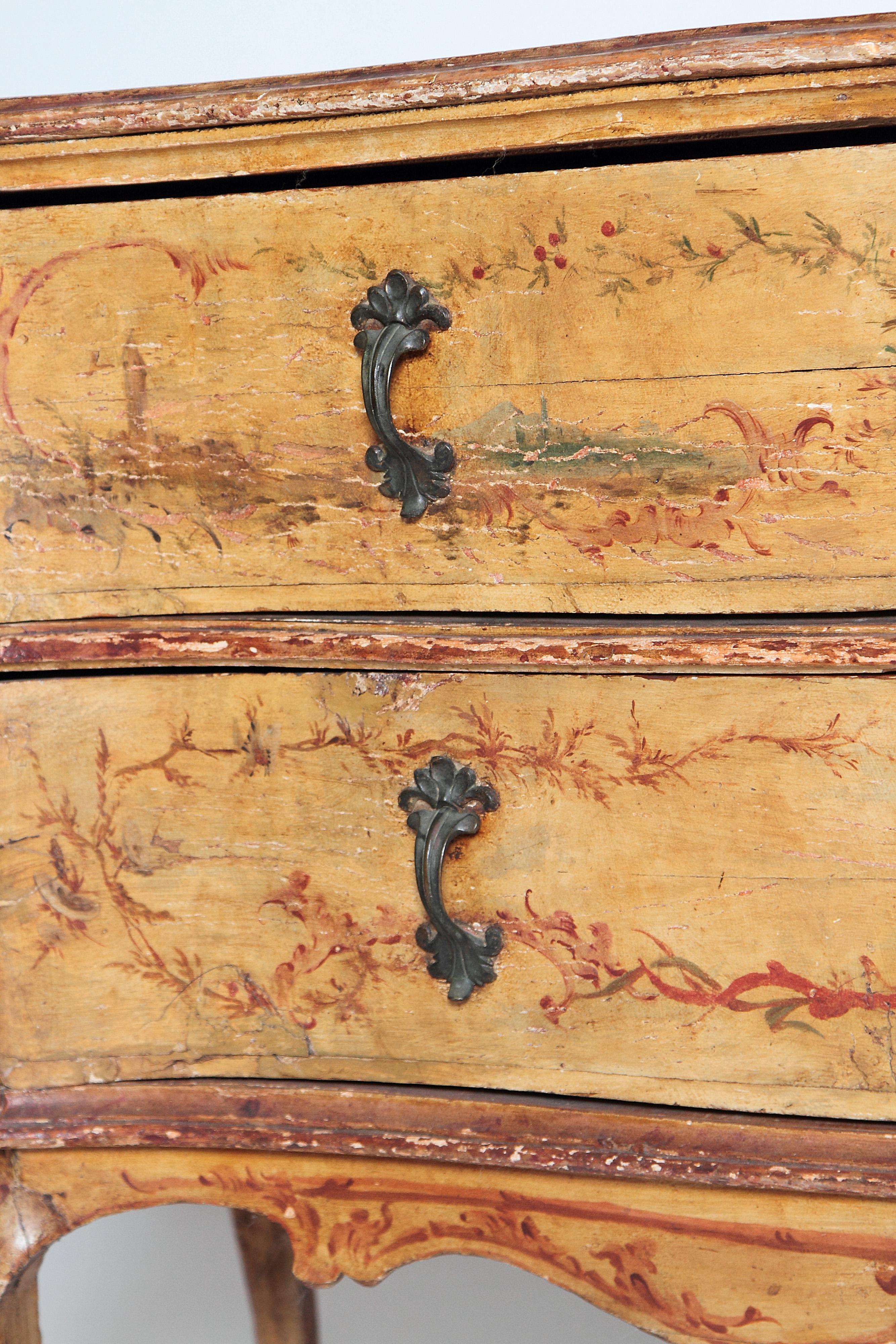 Mid-18th Century Italian Painted Two-Drawer Commode (Italienisch)