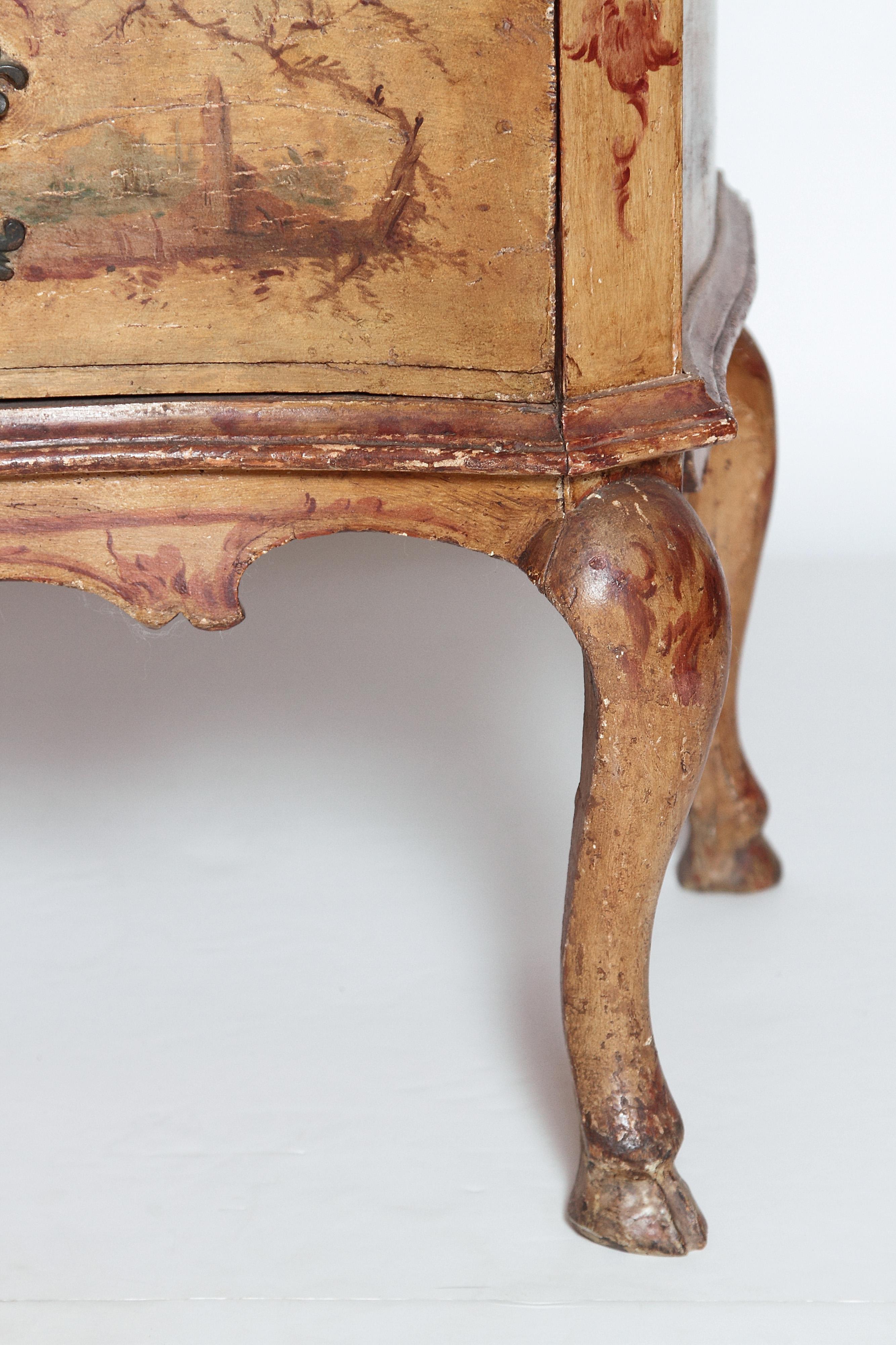 Mid-18th Century Italian Painted Two-Drawer Commode In Fair Condition In Dallas, TX