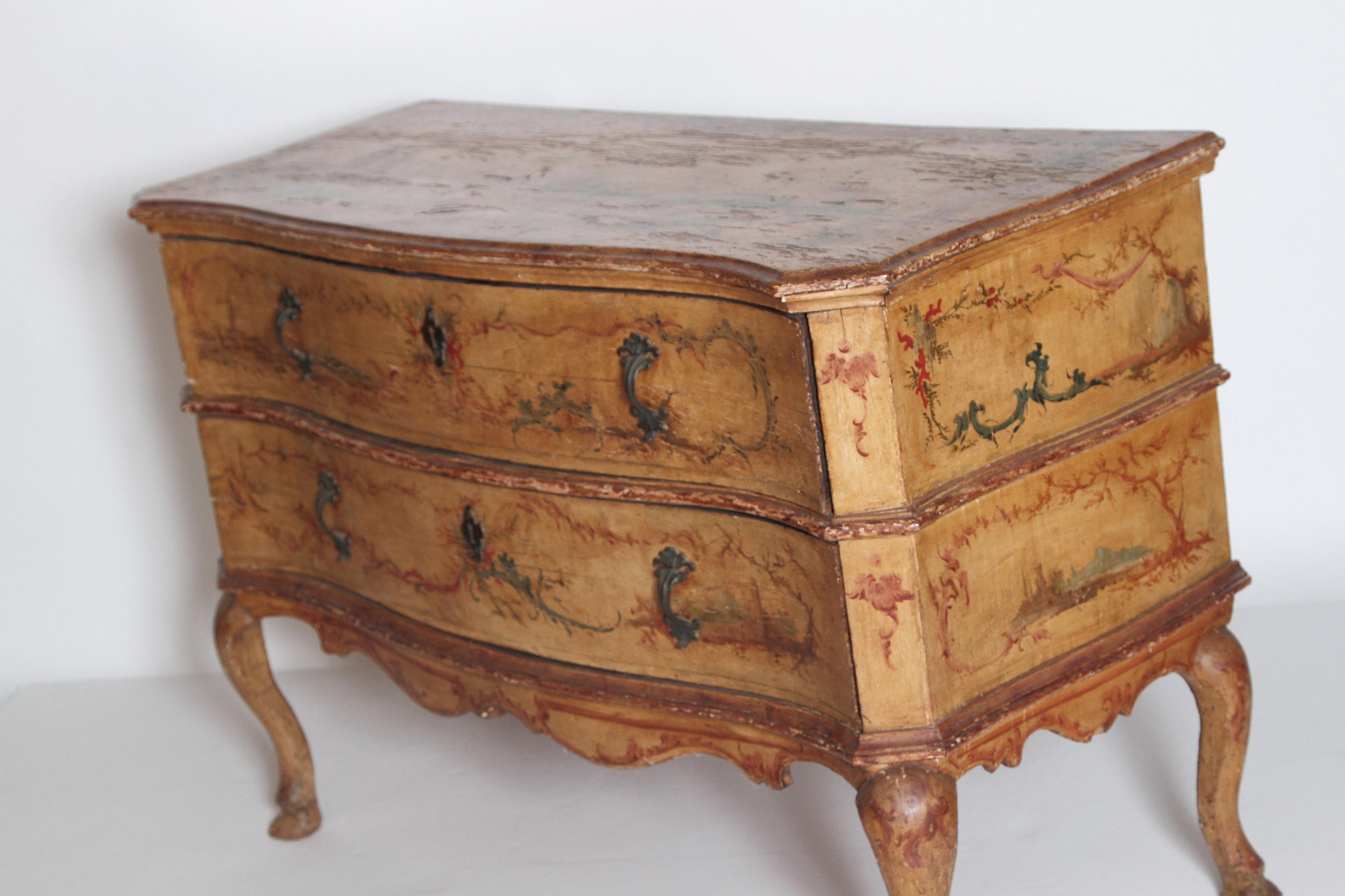 Mid-18th Century Italian Painted Two-Drawer Commode 3
