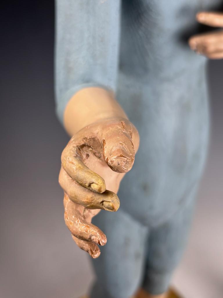 Figura di Santos in policromia e gesso della metà del XVIII secolo (Santa donna) in vendita 6