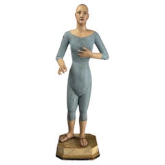Mid-18th Century Italian Polychrome & Gesso Santos Figure (Female Saint)