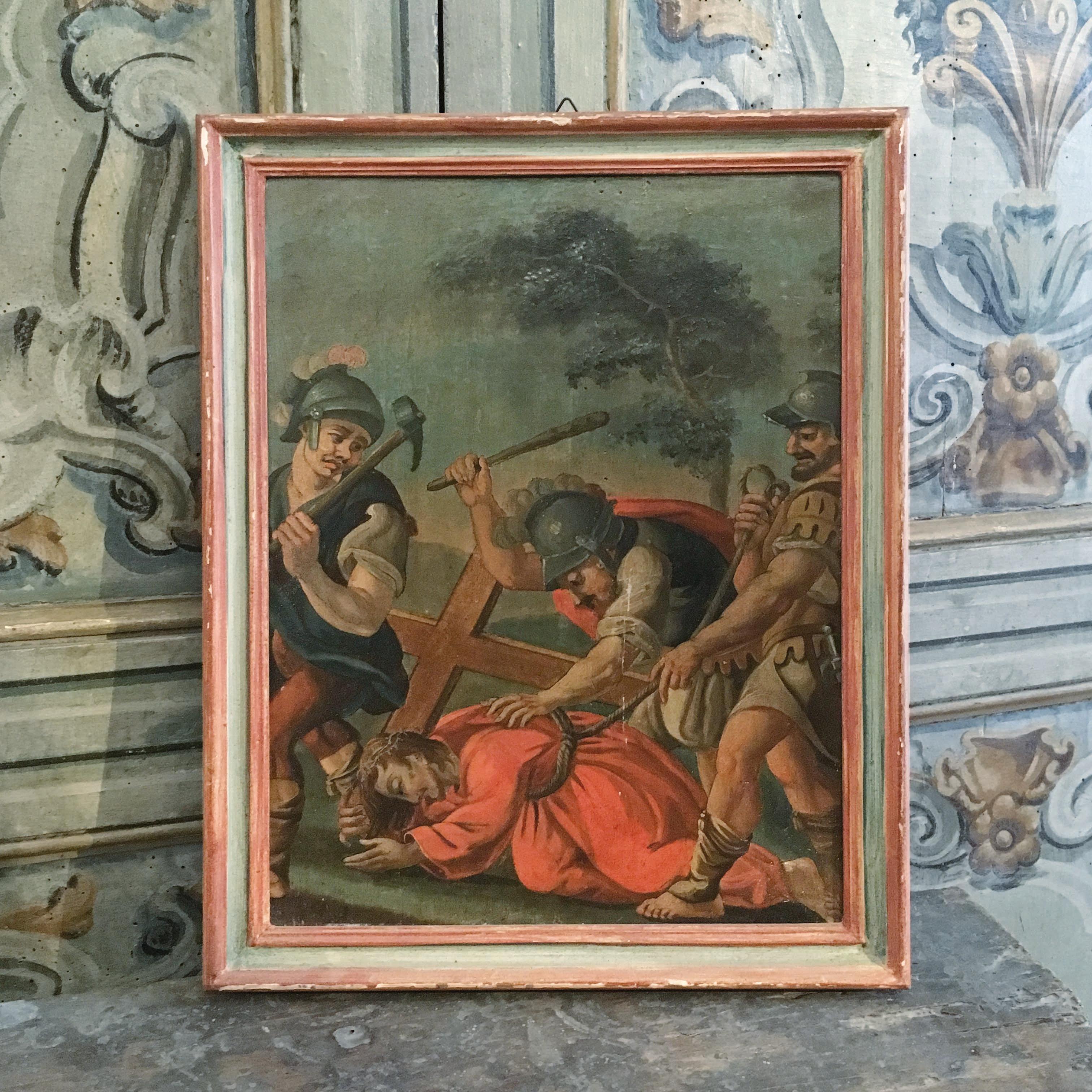 Mid-18th Century Italian Set of 14 Paintings with Scenes from the 