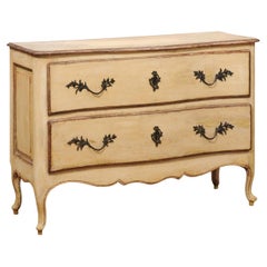Mid 18th Century Italian Yellow Painted Rococo Commode