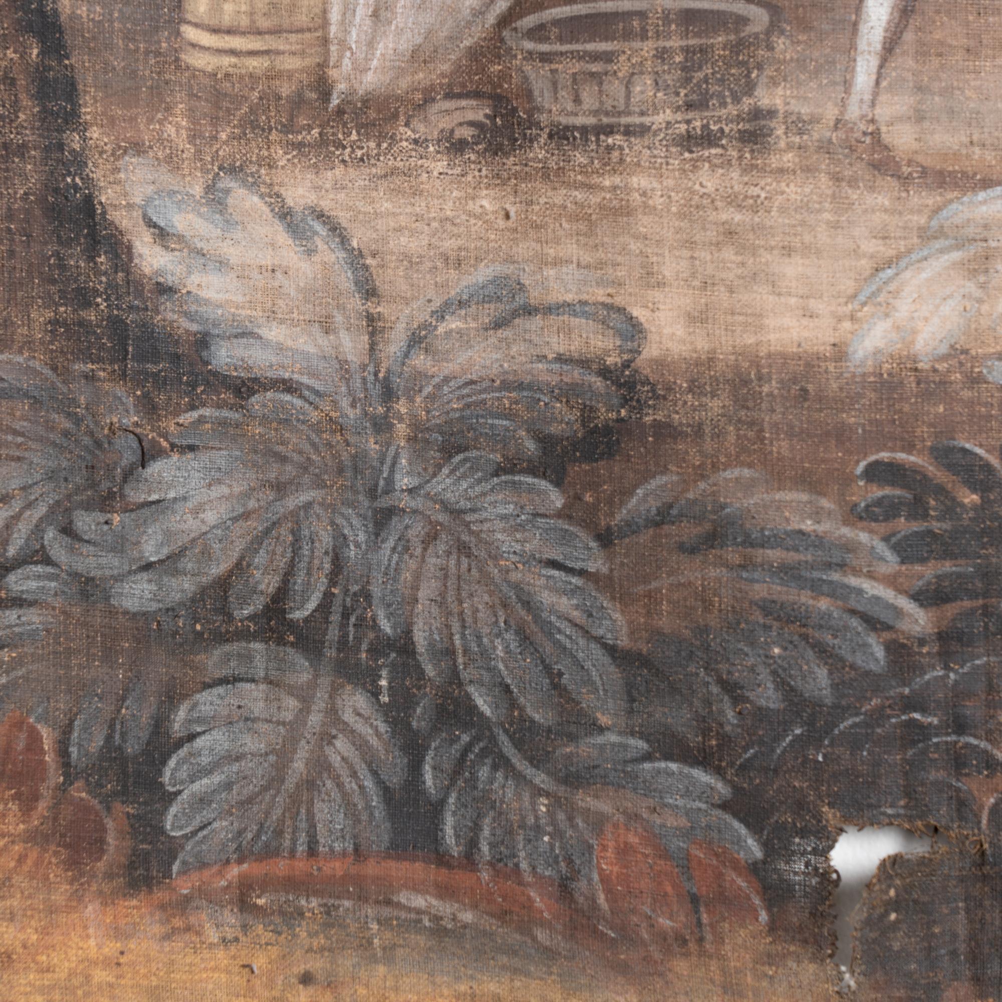 Gran lienzo pintado original de la campiña francesa de mediados del siglo XVIII en venta 5