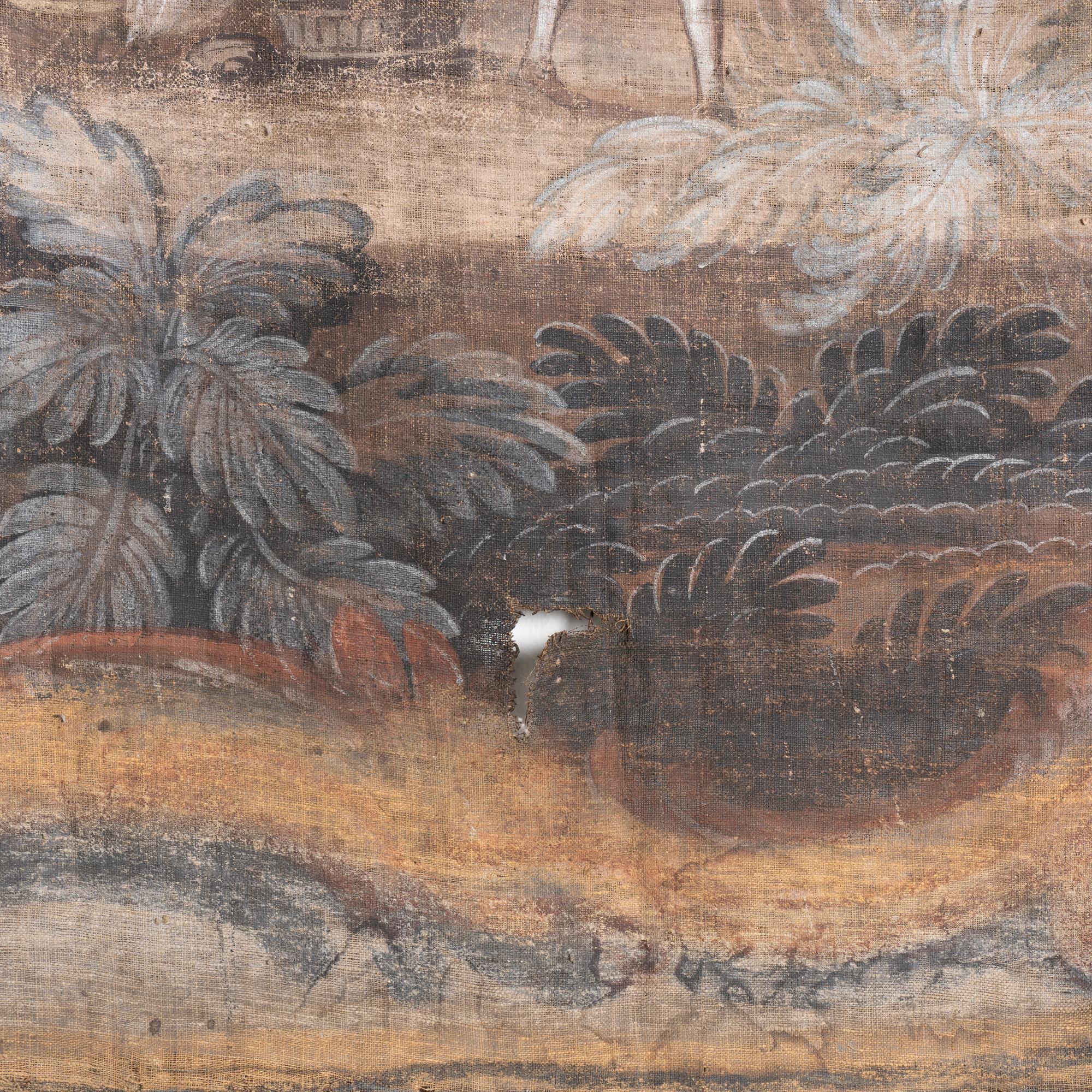 Gran lienzo pintado original de la campiña francesa de mediados del siglo XVIII en venta 6