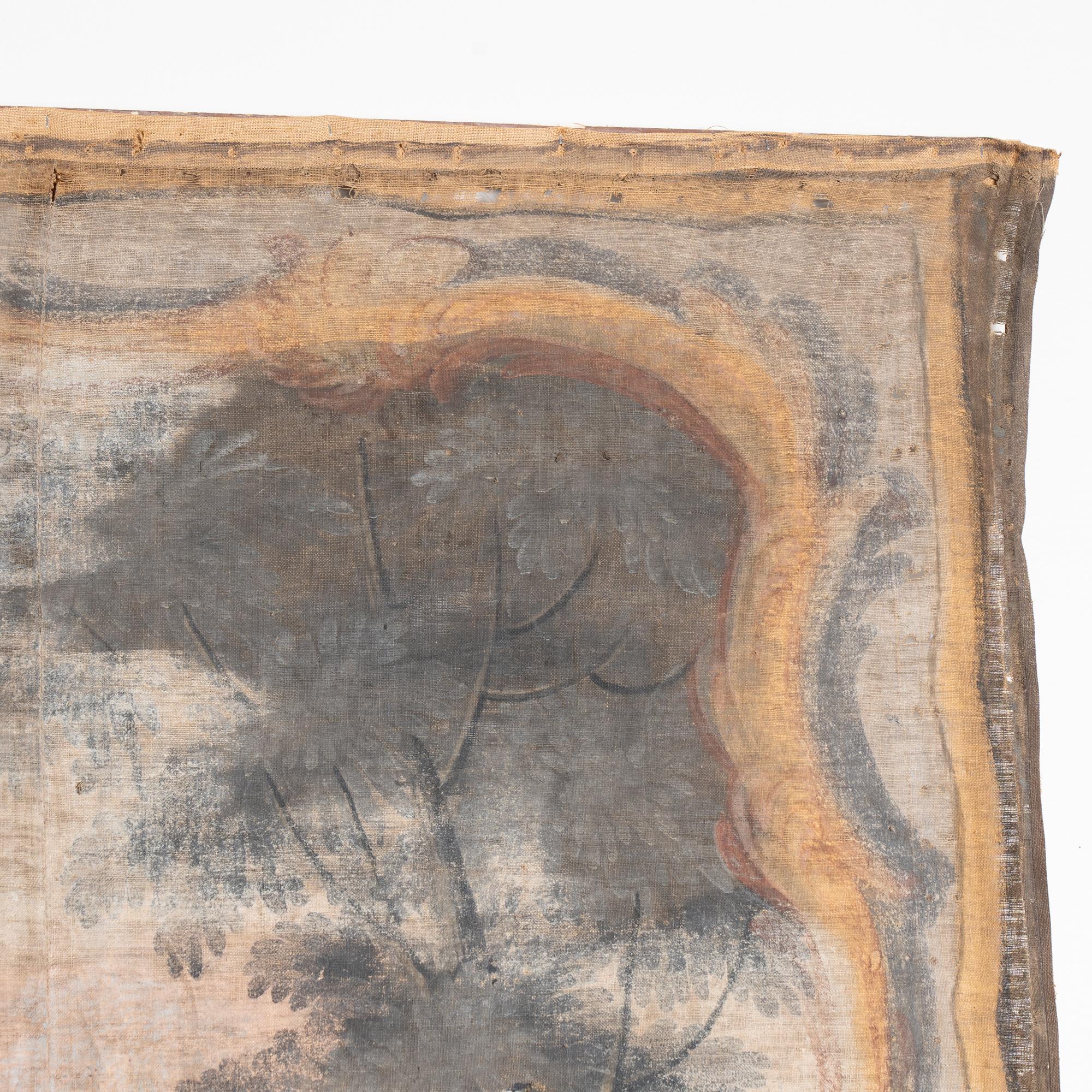 Gran lienzo pintado original de la campiña francesa de mediados del siglo XVIII en venta 7
