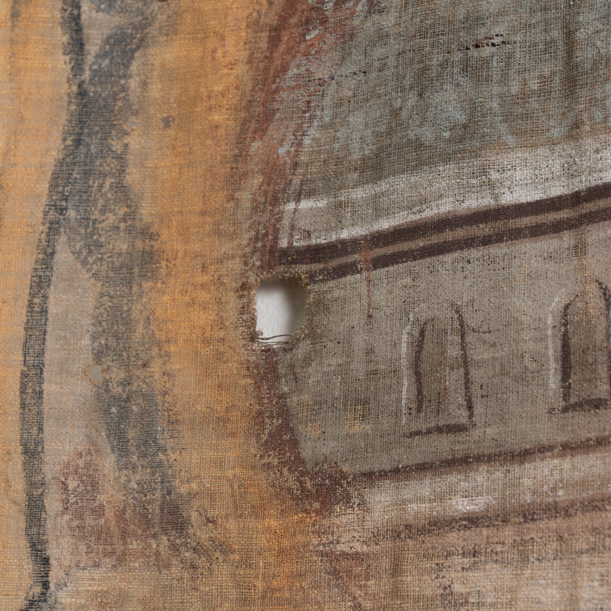 Gran lienzo pintado original de la campiña francesa de mediados del siglo XVIII Francés en venta