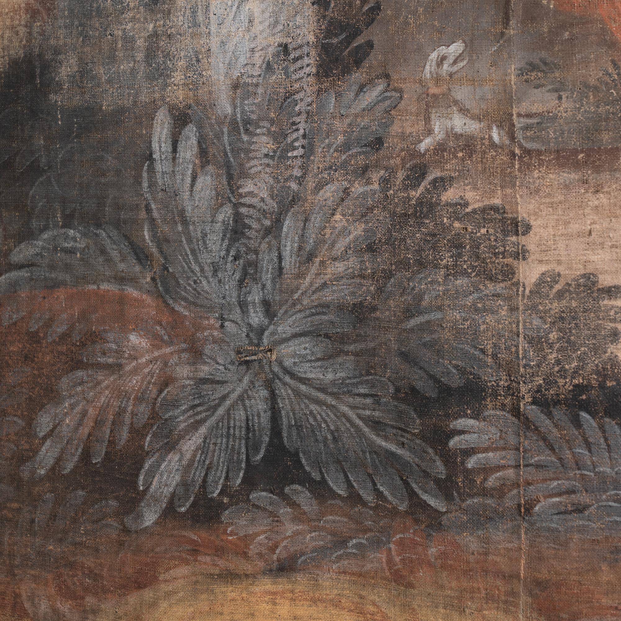 Gran lienzo pintado original de la campiña francesa de mediados del siglo XVIII en venta 1
