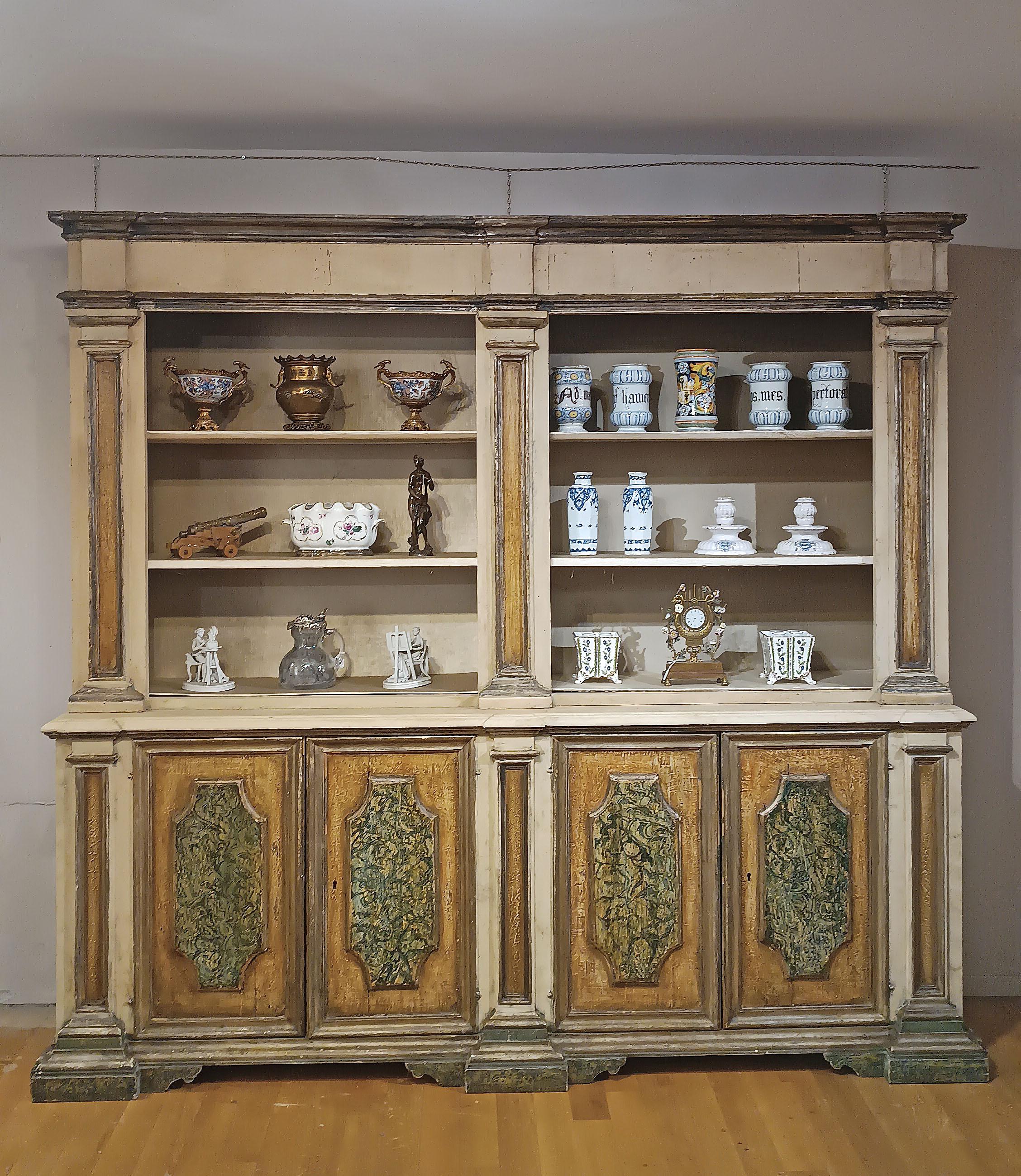 MID-18th CENTURY LARGE PAINTED BOOKCASE For Sale 4