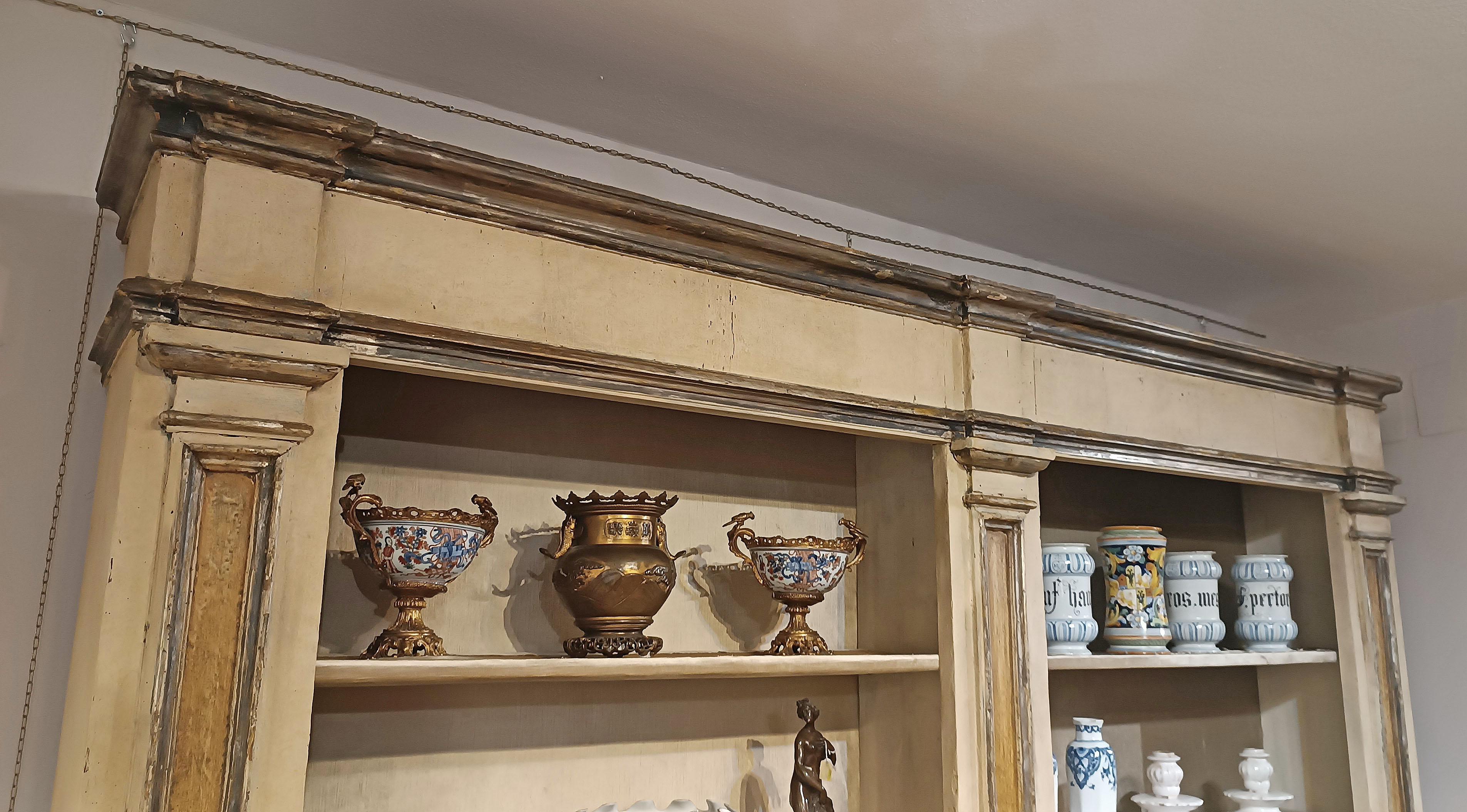 18th Century MID-18th CENTURY LARGE PAINTED BOOKCASE For Sale