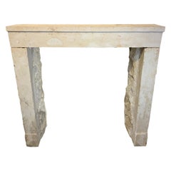 Mid-18th Century Limestone Fireplace from France