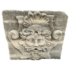 Mid-18th Century Limestone Fountain Head from France