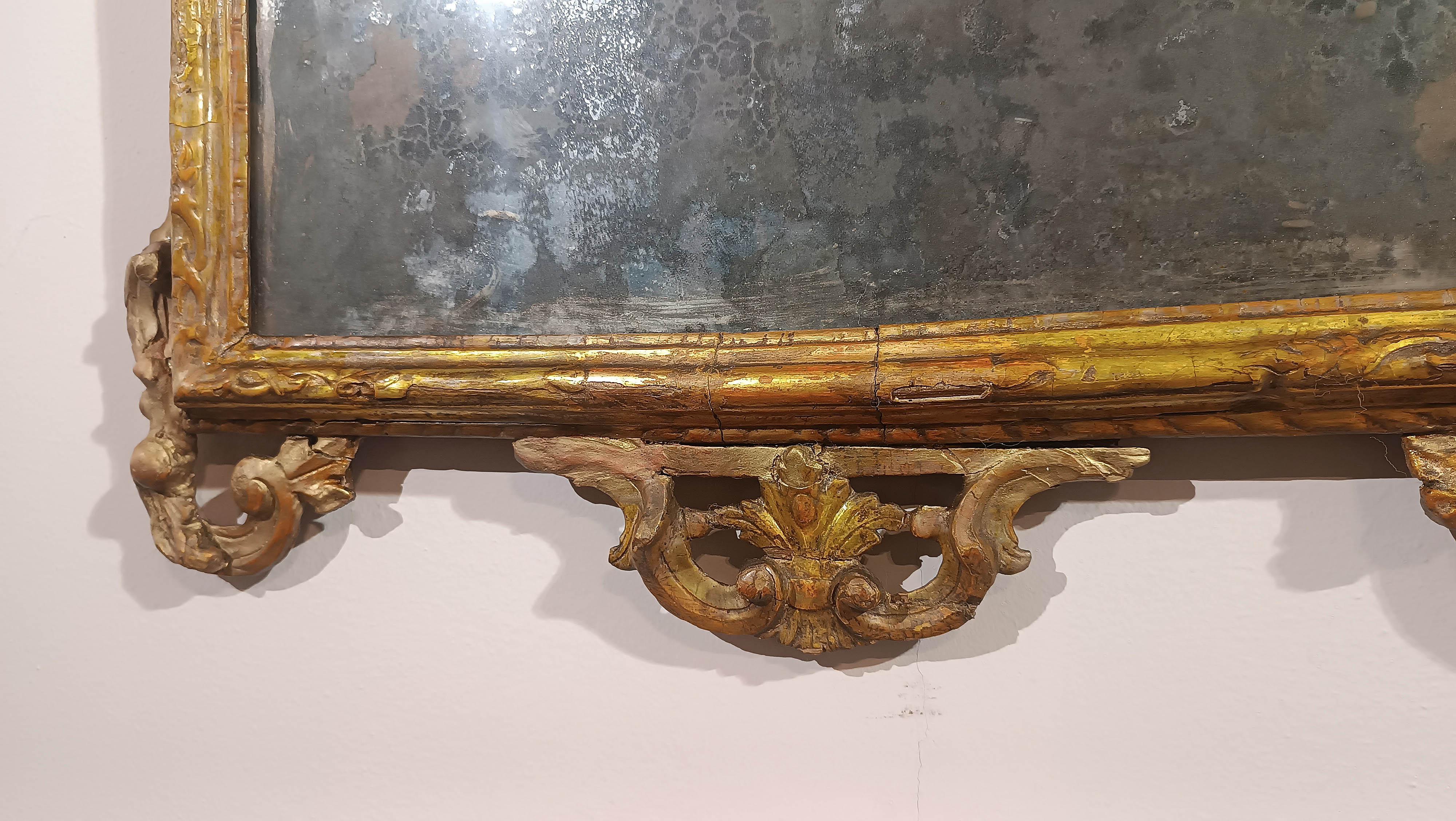 MIROIR LOUIS XV DU 18e SIÈCLE EN BOIS D'ARGENT ET MECCA en vente 2