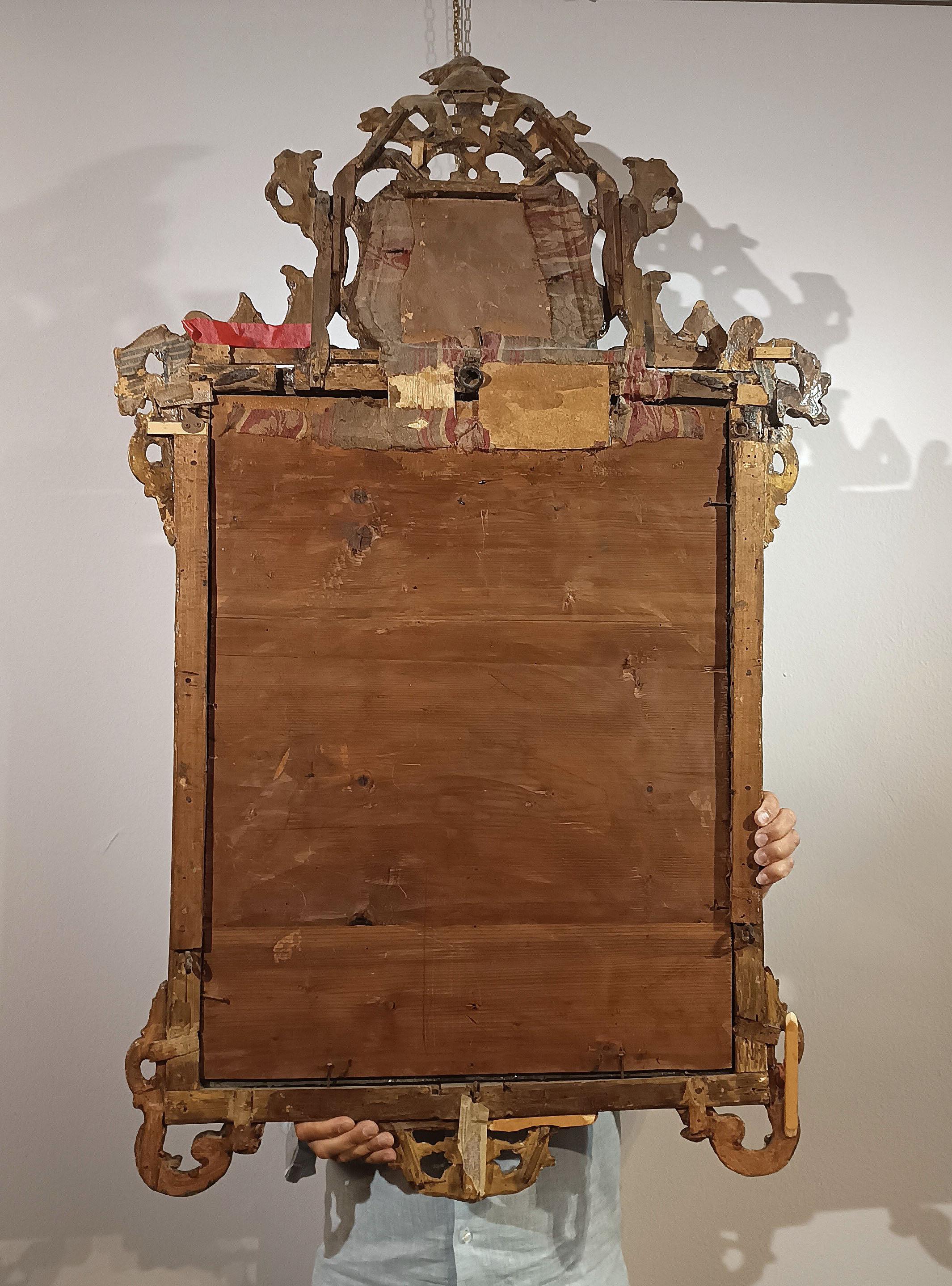 MIROIR LOUIS XV DU 18e SIÈCLE EN BOIS D'ARGENT ET MECCA en vente 1