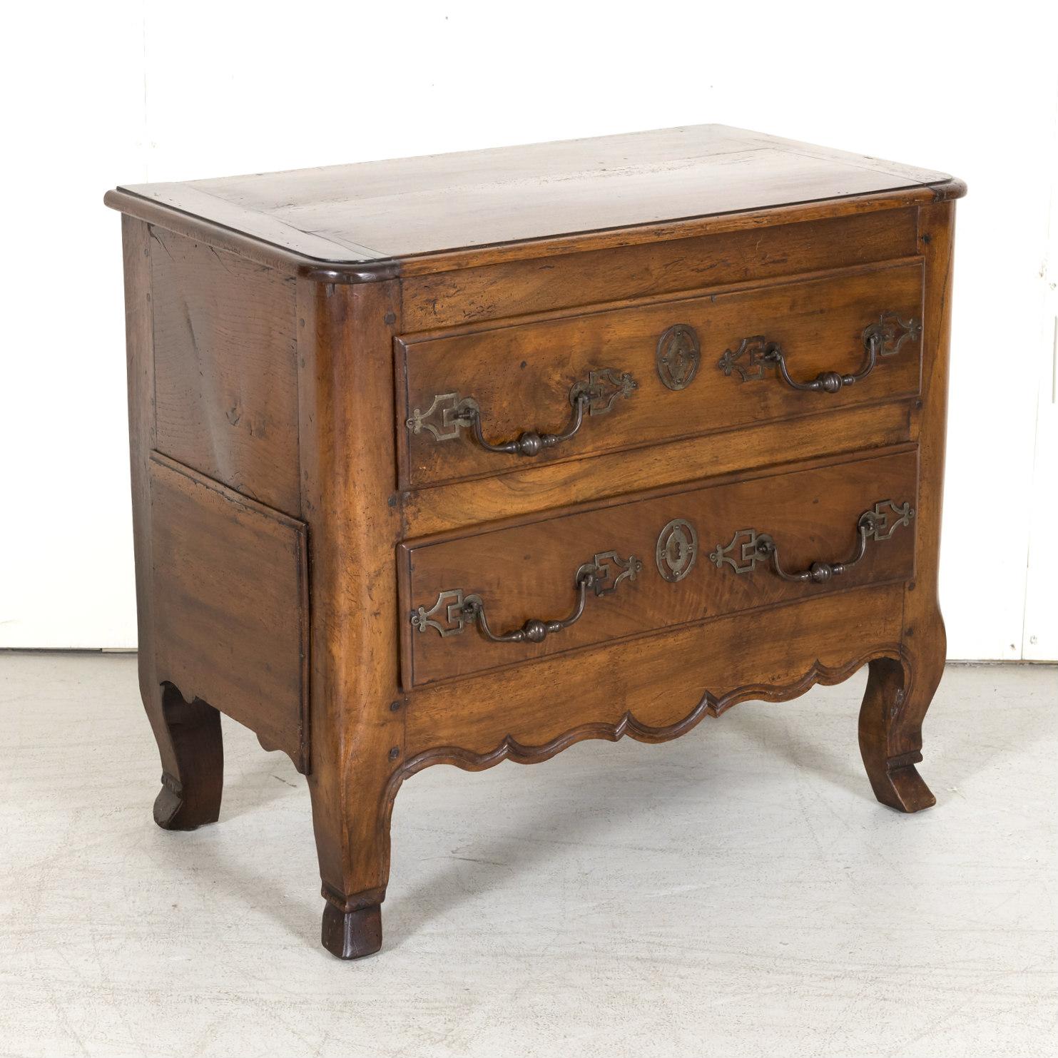 French Mid-18th Century Louis XV Period Petite Walnut Commode