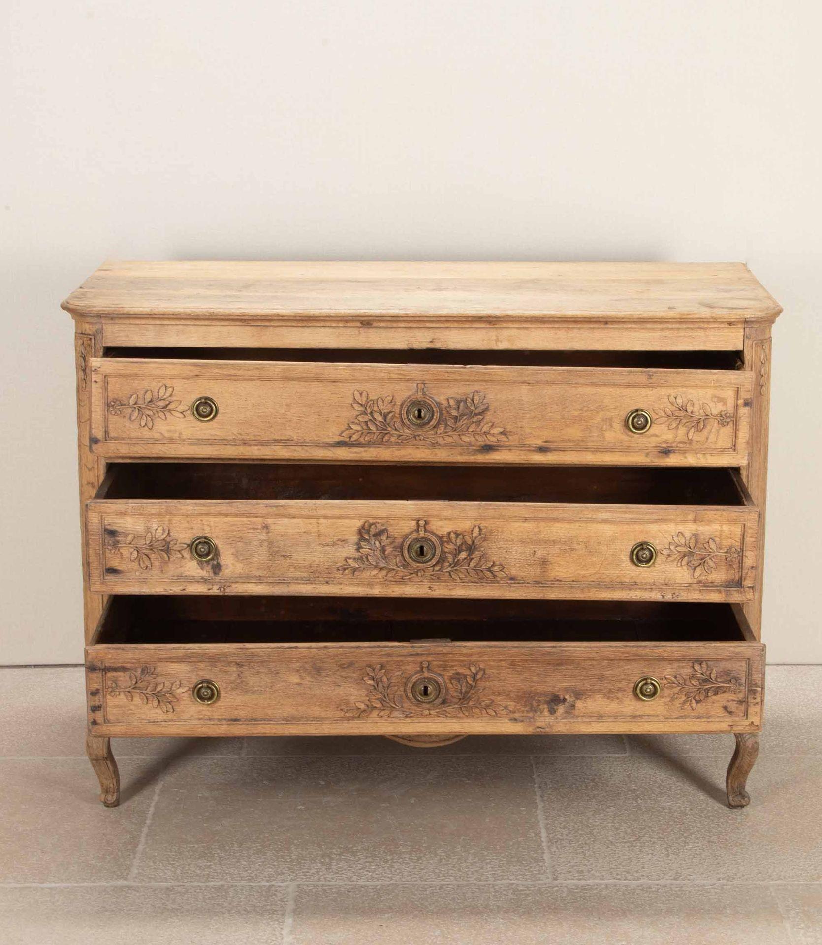 French Mid-18th Century Louis XVI Period Bleached Oak Commode For Sale