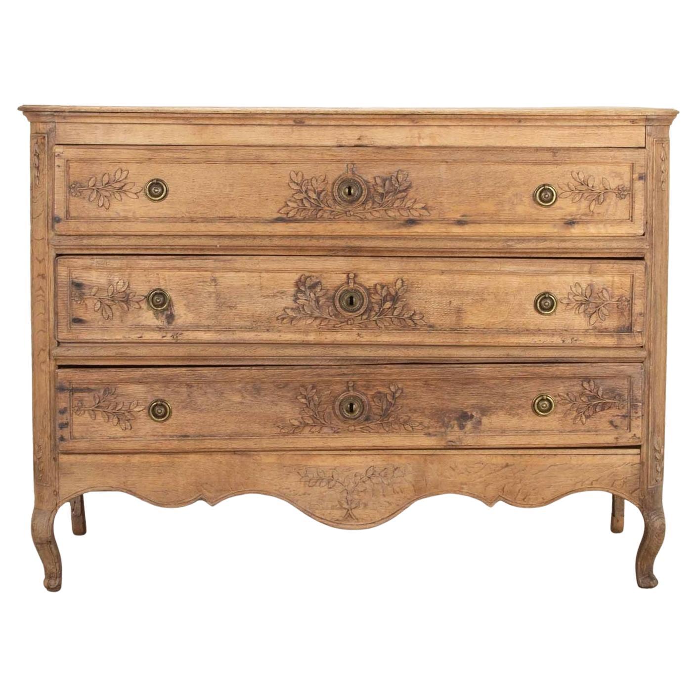 Mid-18th Century Louis XVI Period Bleached Oak Commode