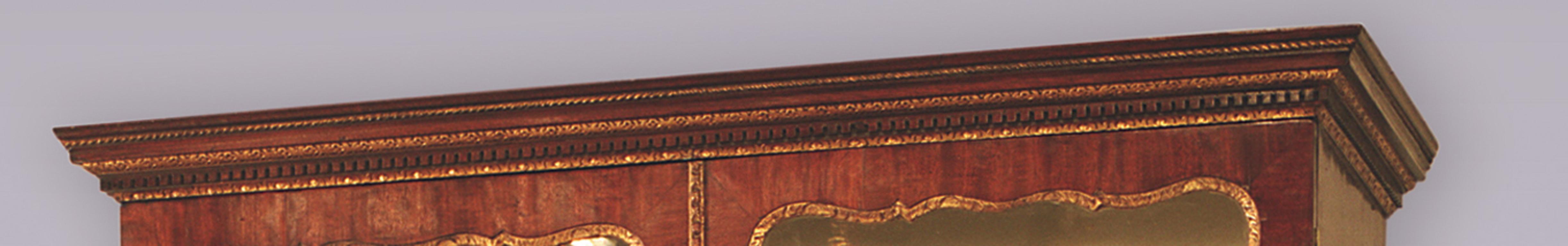 George II Mid 18th Century Mahogany and Gilt Display Bookcase For Sale
