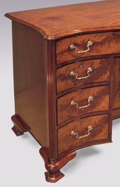 Mid 18th Century Mahogany Chippendale Serpentine Knee-Hole Chest